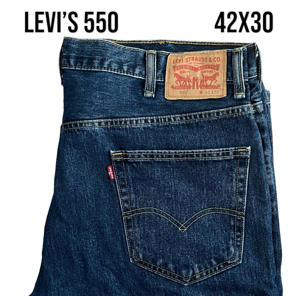 Vintage Levi's 550 BLUE DENIM JEANS Men’s Size 42 x 30 EUC Like New!